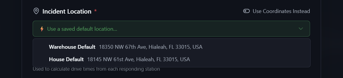 Saved drill locations